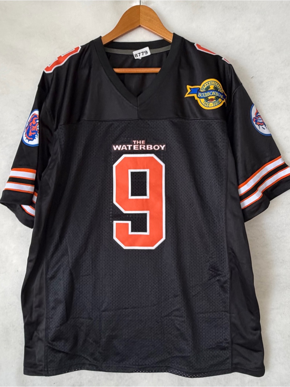 The Waterboy Bobby Boucher #9 Football Jersey Adam Sandler Black Men's L 8779